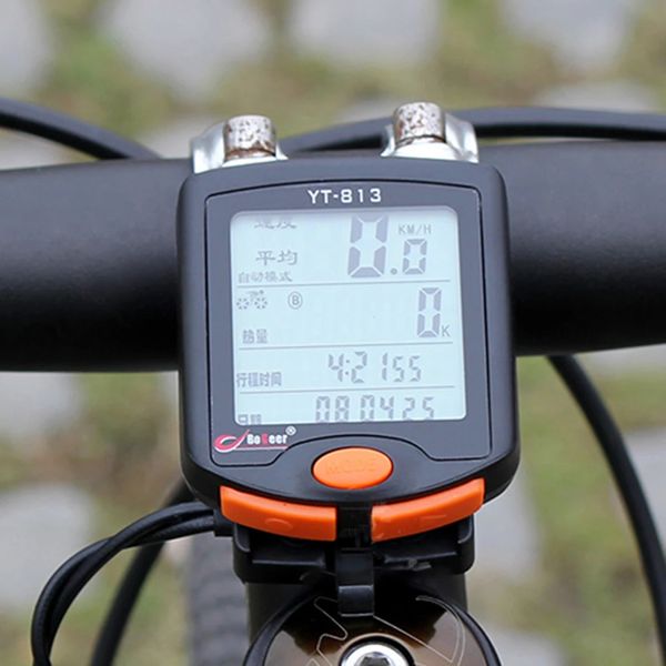 Ordinateurs de vélo YT-813 compteur de vitesse de vélo ordinateur numérique multifonction vélo LCD affichage odomètre sans fil filaire compteur de vitesse 231216