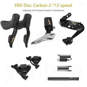 Bike Derailleurs ERX 2 12 Speed koolstof fietsschijfolie Oildruk elektrische transformator vezel handmatige achterverschuiving elektronische voorkant