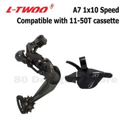 Fiets Derailleurs LTWOO A7 1x10 Groepset Trigger Shifter LeverAchterderailleur voor MTB Bike 10-Speed Cassette Tandwielen 42T 46T 50T LTWOO Groepset 230621