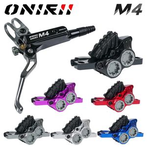 Fietsderailleurs ONIRII M4 4-zuiger hydraulische schijfrem Fiets MTB AM HD 820 1450 mm Bergklemremmen CNC Tech Minerale olie 231010