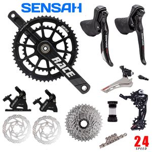 Dérailleurs de vélo SENSAH EMPIRE PRO Kit de groupe de route 2x12 vitesses Manivelle Cassette Chaîne Dérailleur Freins à disque hydrauliques UT R7000 R8000