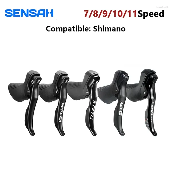 Desviadores de bicicletas SENSAH Road Shifters Groupset 2X7 2X8 2X9 2X10 2X11 Velocidad de bicicleta Palanca de freno Delantero y trasero Desviador para Shimano