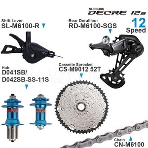 Bike Derilleurs Shimano Deore 12Speed Groupset comprend la chaîne de dérailleur arrière du levier de vitesses à droite M6100 et le centre de pignon de cassette 50T 52T pour MTB 230614