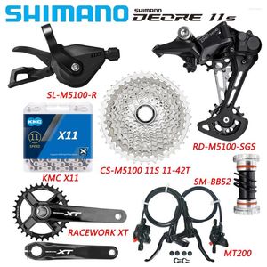 Dérailleurs de vélo SHIMANO DEORE M5100 11S groupe dérailleur MT200 frein à disque hydraulique CS-M5100 chaîne de Cassette Racework XT BB52 Kit vélo