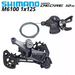 Dérailleurs de vélo SHIMANO DEORE M6100 12S Groupset SL levier de changement de vitesse RD SGS dérailleur arrière 12 vitesses 12V commutateur de changement de vitesse Basic M7100 M8100 231122