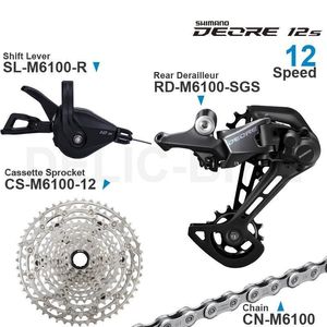 Dérailleurs de vélo SHIMANO DEORE M6100 12v Groupset Shifter Dérailleur arrière RD M6100 Cassette Pignon 50 50T Chaîne 1x12 vitesses Pièces d'origine 230619