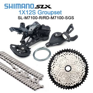 Dérailleurs de vélo SHIMANO SLX M7100 12V Groupset manette de vitesse dérailleur arrière CS 1051T Cassette 115052T volant CN chaîne K7 1X12S Kit 230808