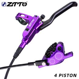 Fietsderailleurs ZTTO MTB 4-zuiger hydraulische schijfrem M840 met koeling Volledige Meatal Pad CNC Tech minerale olie voor AM Enduro-fiets E4 ZEE M8120 231010