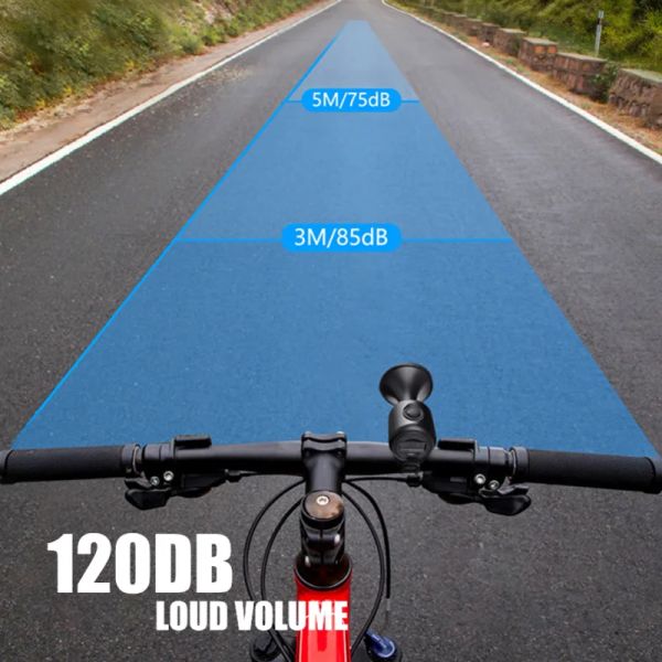 Bike Electronic Loud Horn 120 dB AVERTISSEMENT BICYCLE BELLE BICYLE ALARME ALARME Bel