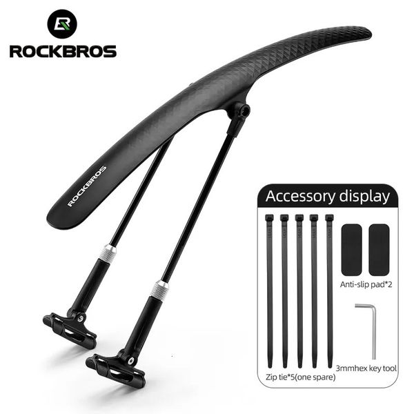 Guardabarros de bicicleta ROCKBROS Guardabarros de bicicleta PP Juego de guardabarros de plástico blando Adecuado para bicicleta de carretera Fuerte dureza Accesorios de protección de liberación rápida 230928