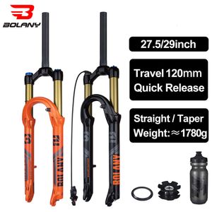 Bike Forks Bolany heeft 32 mm fietsluchtvork geüpgraded 27,5 29 inch Mountain Supply 120mm Travel Magnesiumlegering MTB Front 230822