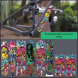 Fietsframesticker MTB-zorgbeschermingsketenfolie Fietsenreparatie Krasstickers Antikrastape Fietsaccessoires Decoratief 240223