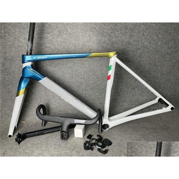 Cuadros de bicicleta 2023 C68 Cuadro de carretera de carbono y tamaño de manillar 45 5 cm 48 51 cm Bb386 60 colores 2883 Entrega de gotas Deportes al aire libre Ciclismo Bic Ot8Hu