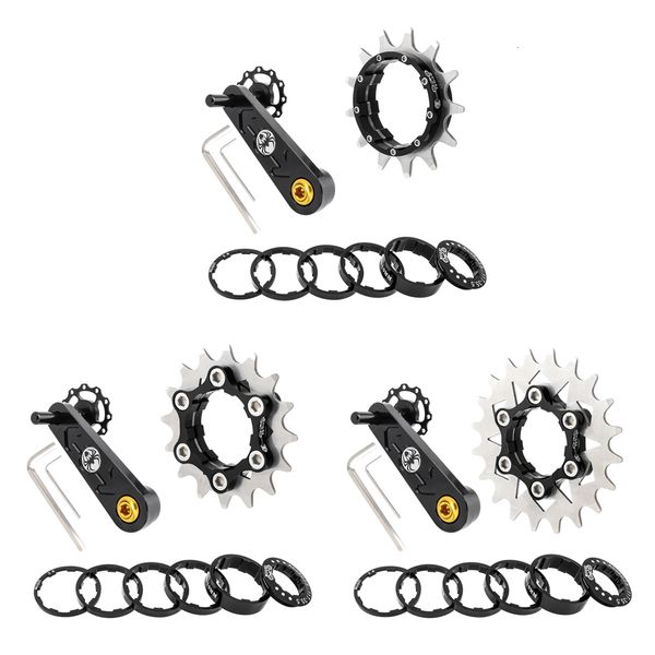 Bike Freewheels Chainwheels Kit de conversión Reemplazo para 13T 16T 20T Single Speed Cassette Chain Tensor Ciclismo Accesorios Piezas 230621