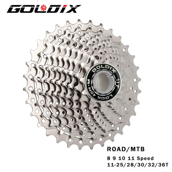 Roues libres de vélo Roues à chaîne GOLDIX Road 8 9 10 11 Vitesse Velocidade 11 25T 28T 32T 34T 36T Cassette de vélo Roue libre VTT Pignon pour SHIMANO SRAM 230621