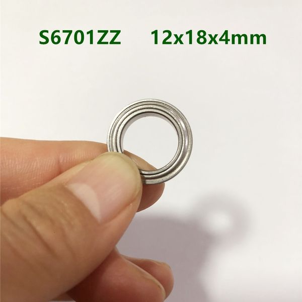 Groupes de vélo 10 pièces 50 pièces 100 pièces ABEC3 S6701ZZ 12x18x4mm acier inoxydable paroi mince roulements à billes à gorge profonde S6701 2Z 12184 mm 230612