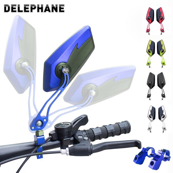 Groupes de vélo Une paire de rétroviseurs de scooter électrique rétroviseurs de vélo rétroviseurs de montage de guidon en verre transparent HD réglables pour vélo VTT 230606