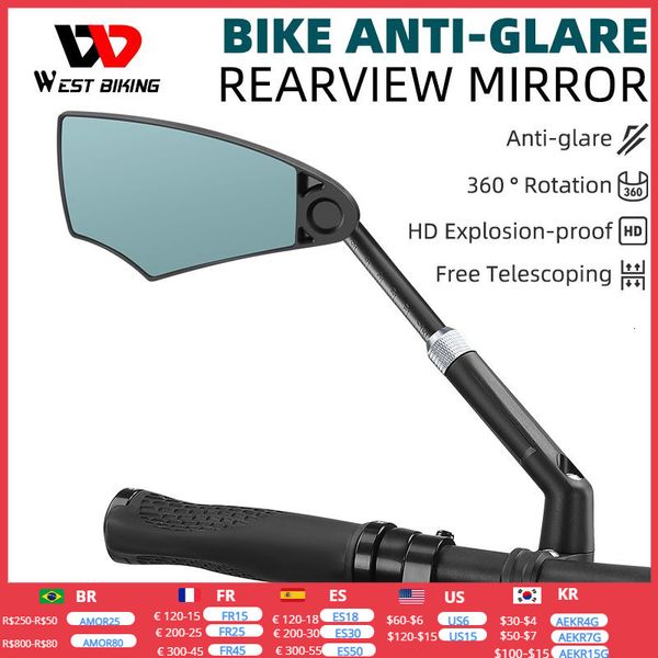 Bike Groupsets Bicicleta Manillar Espejo Ciclismo Espejo retrovisor Giratorio de 360 grados Manillar retrovisor para scooter Bicicleta Izquierda Espejo derecho 230614