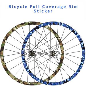 Ensembles de groupes de vélo Autocollants de jante de VTT de camouflage Largeur 19 mm Ensemble de roues de vélo de route Décalcomanies Film de protection de cyclisme 26 