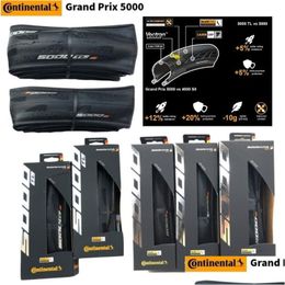 Fietsgroepsets Continental Grand Prix 5000 Gp5000 Str 700 23C 25C 28C Wegfiets Vouwbanden Band 5000Tl 700X32C 230621 Drop Deli Dhfyz