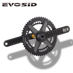 Grupos de bicicletas EVOSID Road Crankset 165 170 175 mm Ultraligero HollowTech Crank 52 36T con soporte 12S Doble plato para Shimano 230825