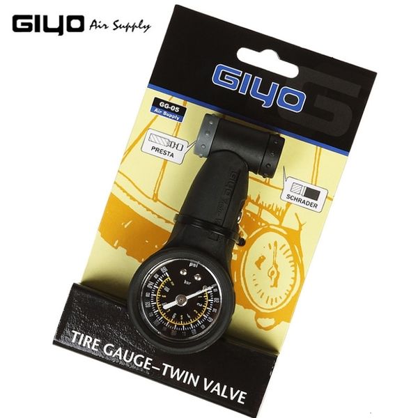 Groupes de vélo Giyo haute précision 160 PSI pneu jauge de pression d'air mètre pour Atuo moto Presta Schrader compatible 230621