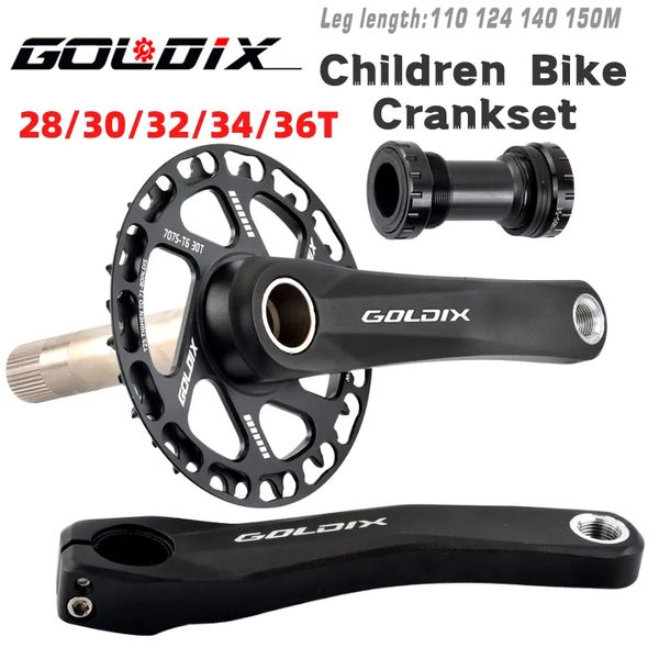 Groupes de vélo Goldix Kids Manivelle pliante 28 30 32 34 36T Pignon ultraléger creux pour système de changement de vitesse Shimano Pédalier intégré 230822