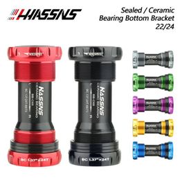 Fiets Groepsets HASSNS Fiets Trapas BB68 Verzegelde Keramiek Lager Voor Mtb Centrale Beweging As Crankstel Hollowtech Krukas 230621