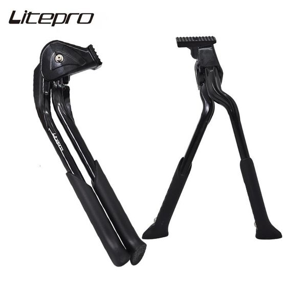 Groupes de vélo JKLitepro Litepro vélo 20 28 pouces Double béquille en alliage d'aluminium Support de pied réglable côté central 230612