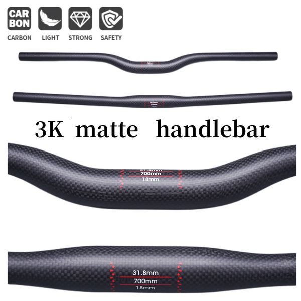 Grupos de bicicleta sin manillar de carbono mate MTB bicicleta de subida plana 318600760mm piezas de ciclismo 230614