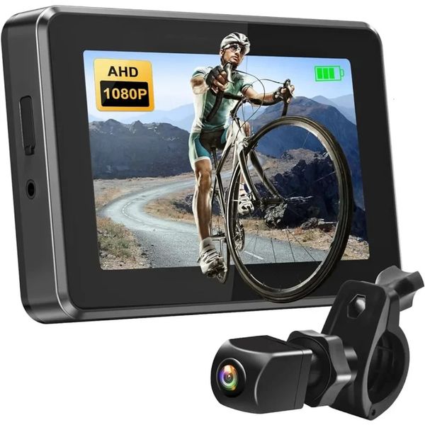 Groupes de vélo PARKVISION Miroir 1080P AHD Caméra de recul de vélo avec 4 3 écrans 360 Support rotatif Installation de bricolage 231114
