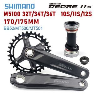 Groupes de vélo Shimano Deore FC M5100 pédalier vtt 10S 11S pignon de montagne 175 170mm 32T pédaliers pédalier de vélo BB52 M500 M501 230808