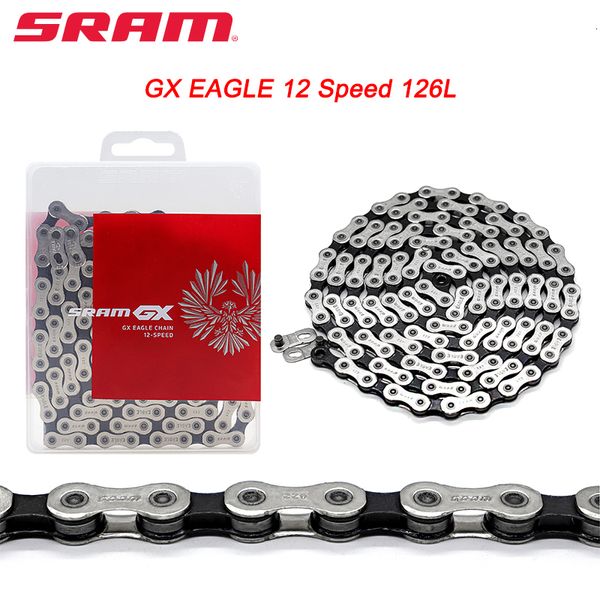 Groupes de vélo Sram GX Eagle 1X12S 12 vitesses chaîne de puissance pour montagne couleur blanc argenté 12V 126L pièces de vélo VTT 230925