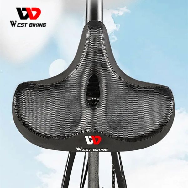 Groupes de vélo West Bike VTT selle large ergonomique confortable vélo ressort amortisseur cruiser électrique épais mémoire coussin de siège 231011