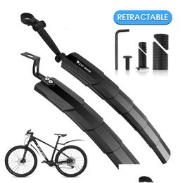 Fietsgroepsets West Biking Achterspatbord Intrekbaar Mtb Spatbord 2 Delige Set Met Voorwielbord Abs Onderdelen Fietsaccessoires Ass Dhvol