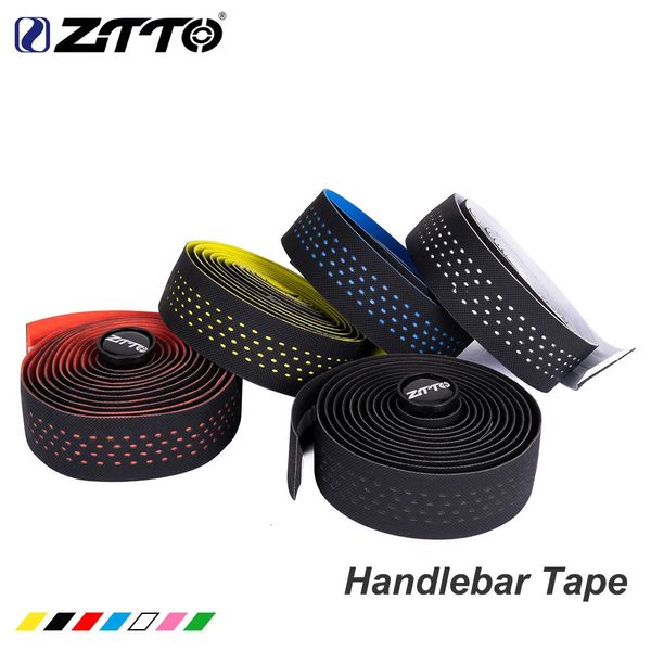 Groupes de vélo ZTTO Road Bike Bar Tape Ténacité Amortissement des vibrations Anti-Vibration EVA PU Bent Guidon Bar Tape Poignée Ceinture Wrap2 Bar Bouchons 231213