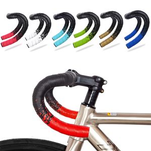Composants de guidon de vélo Guidon de vélo Vélo de route Anti-dérapant EVA PU Absorption des chocs souple Poignée de guidon Poignées de cyclisme Wraps avec bouchon d'extrémité de barre 230824