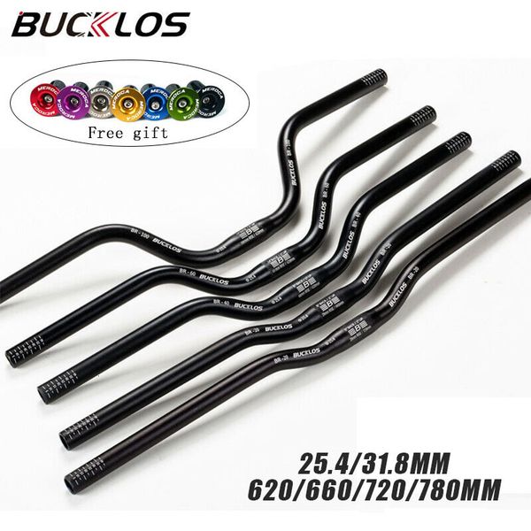 Componentes de manillar de bicicleta BUCKLOS 25,4mm 31,8mm manillar elevador de bicicleta 620660720780mm manillar de golondrina de bicicleta ultraligero tipo M MTB BMX manillar 230417