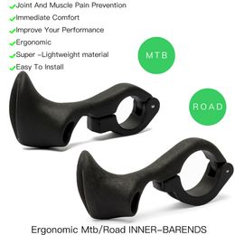 Fietsstuurcomponenten Ergonomisch ontwerp MTB Bicycle Binnen Bar Ends Road Gravel Mountain Bike Standhoedstanduiteinden Cyclusonderdelen 230417