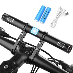 Componentes de manillar de bicicleta Extensor de manillar Carga USB 18650 Batería de litio Extensión de bicicleta Soporte de aluminio Soporte de montaje Accesorios 230617