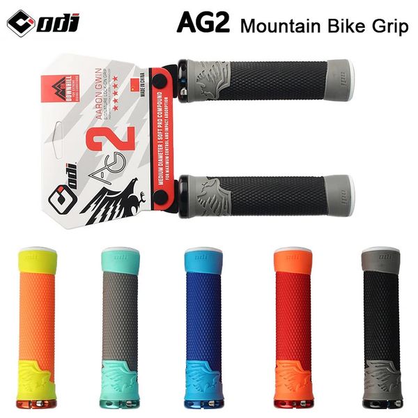 Composants de guidon de vélo ODI AG2 Poignées de vélo Poignets en silicone Poignées de vélo de montagne Housse de guidon Poignée ergonomique Verrouillage de la poignée sur les poignets de cyclisme 231201