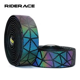 Fietsstuur Componenten Road Reflecterend Stuurlint Kurk Fietsen Demping Anti Vibratie Wrap EVA PU Fiets Comfortabel Rainbow Bar Belt 230607