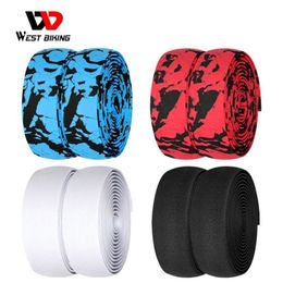 Fietsstuur Componenten WEST BIKING 2 stks Fiets Stuurlint Camouflage Anti Slip Demping Fietsen Road Handvat Riem Wraps met Bar End Plugs 230607