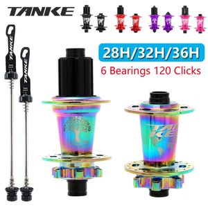 Bike Headsets TANKE 120 Click Hub 6 Bearing MTB Mountain Front Rear Thru HG 28 32 36 Holes Disc Brake Bicycle Hubs 8 9 10 11 12 Speed 231122