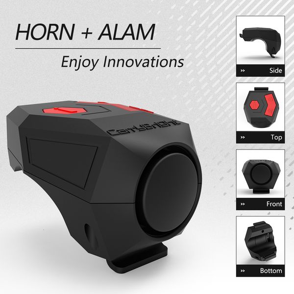 Cornes de vélo 120 dB Horn de corne bruyante électronique Bell rechargeable Bicycle antitheft étanche à vélo de vélo de scooter Avertissement Anneau d'alarme 230811