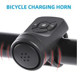 Cuernos de bicicleta Bicicleta Campana eléctrica USB Carga Cuerno MTB Montaña Advertencia Anillo de seguridad Accesorios impermeables 231011
