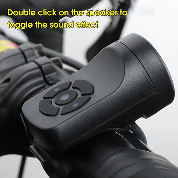 Klaxons de vélo Klaxon électrique de vélo noir ABS USB Rechargeable vélo vélo cloche haut-parleur anneau accessoires de vélo fort guidon alarme anneau 231101