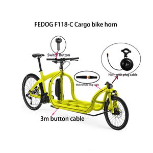 Bornos de bicicleta Fedog Bakfiet Cargo Bell Electric Bakfiets recargable Super Loud 15m Cable 230811