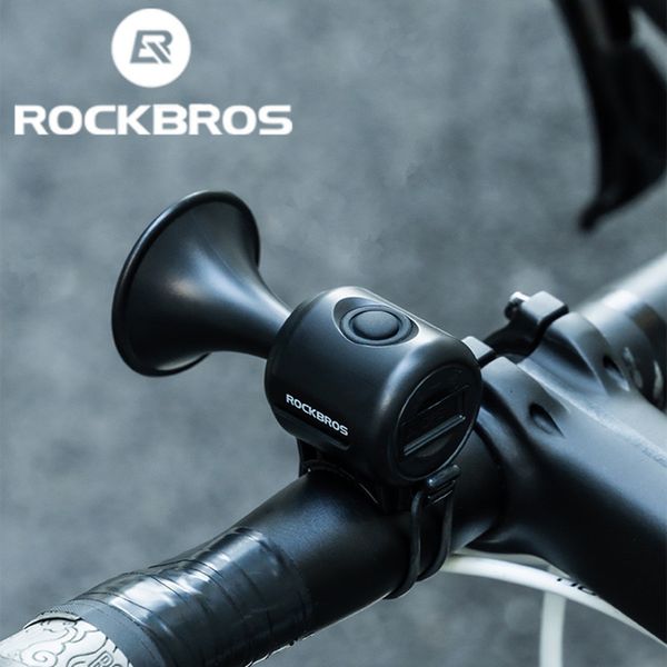 Cuernos de bicicleta Rockbros Bicicleta Bell Anillo de tornillo de seguridad de bocina electrónica Accesorios de advertencia eléctrica impermeable 230811