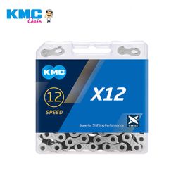 Fiets KMC X12 MTB Road Bicycle Chain 12 Speed ​​12V 126Links 12S ketens Originele doos zilver xt Xtr goedkope gratis verzending M9000 M8100 SX 0210